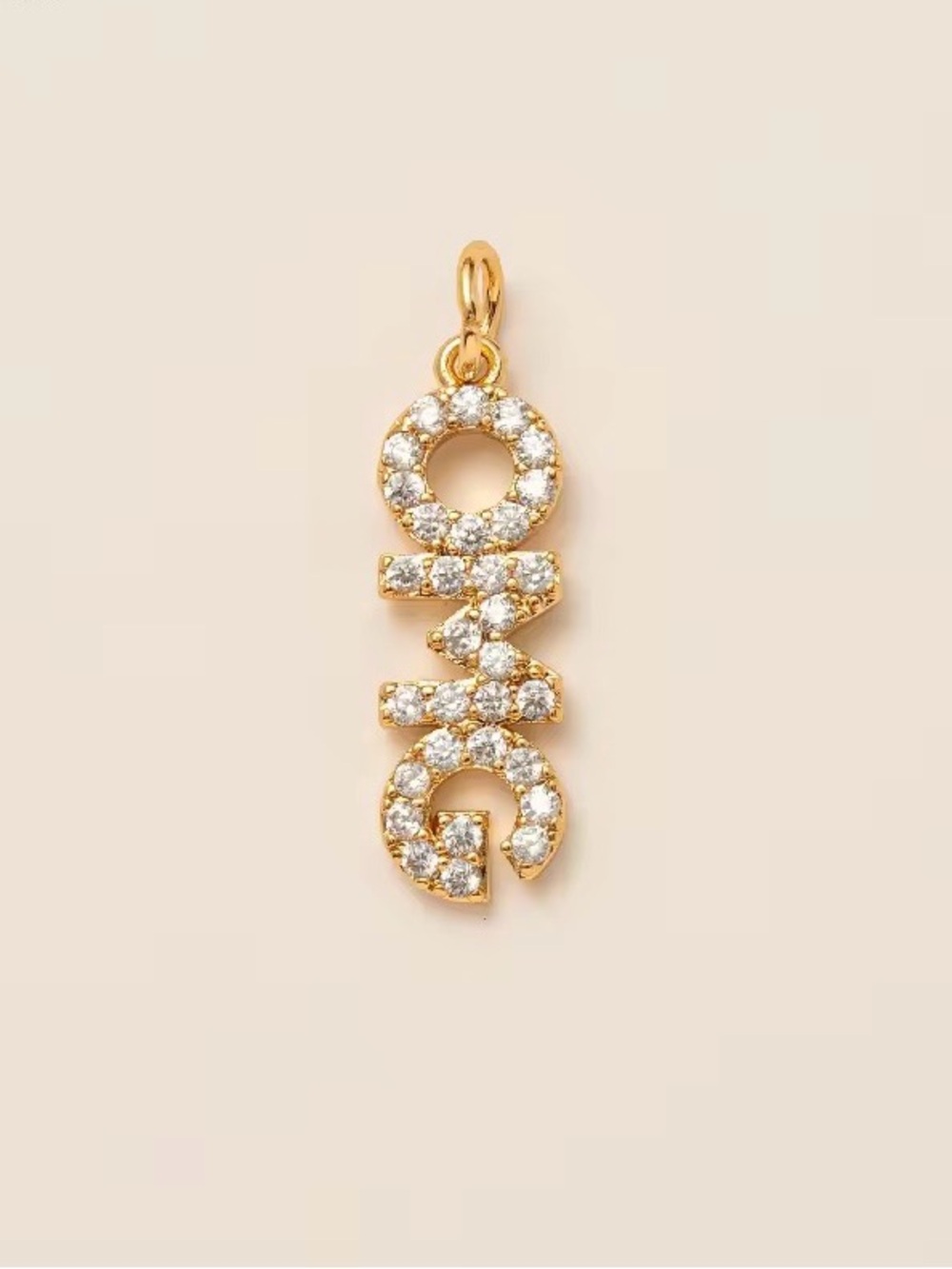 18k Gold Plated Pavé Letter Charm Pendant